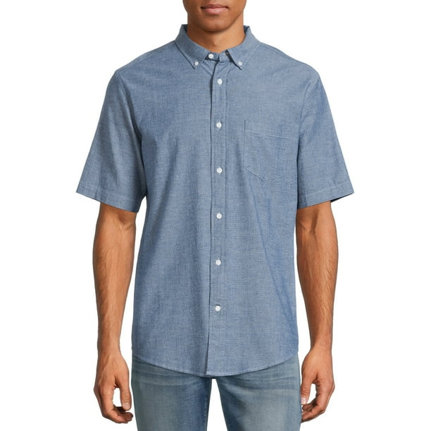 Walls Mens Indigo Poplin Shirt with Stretch Walls Mens Indigo Poplin Shirt with Stretch
